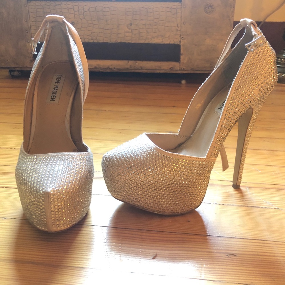 Crystal Embellished Platform Heels
